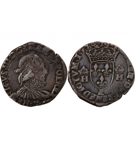 HENRI III - TESTON ARGENT 1576 L BAYONNE