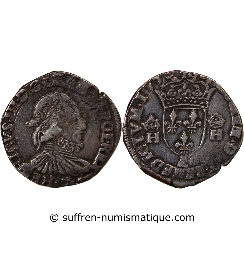 HENRI III - TESTON ARGENT 1576 L BAYONNE