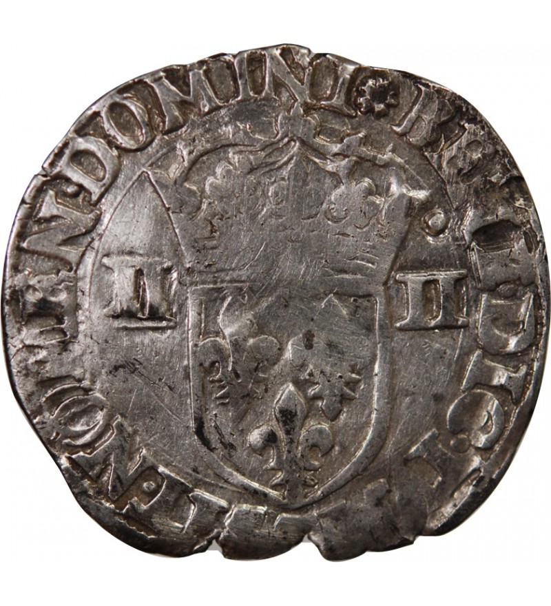HENRI III - 1/4 ECU ARGENT 1589 T NANTES