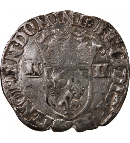 HENRI III - 1/4 ECU ARGENT 1589 T NANTES