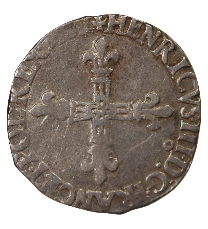 HENRI III - 1/4 ECU ARGENT 1589 RENNES