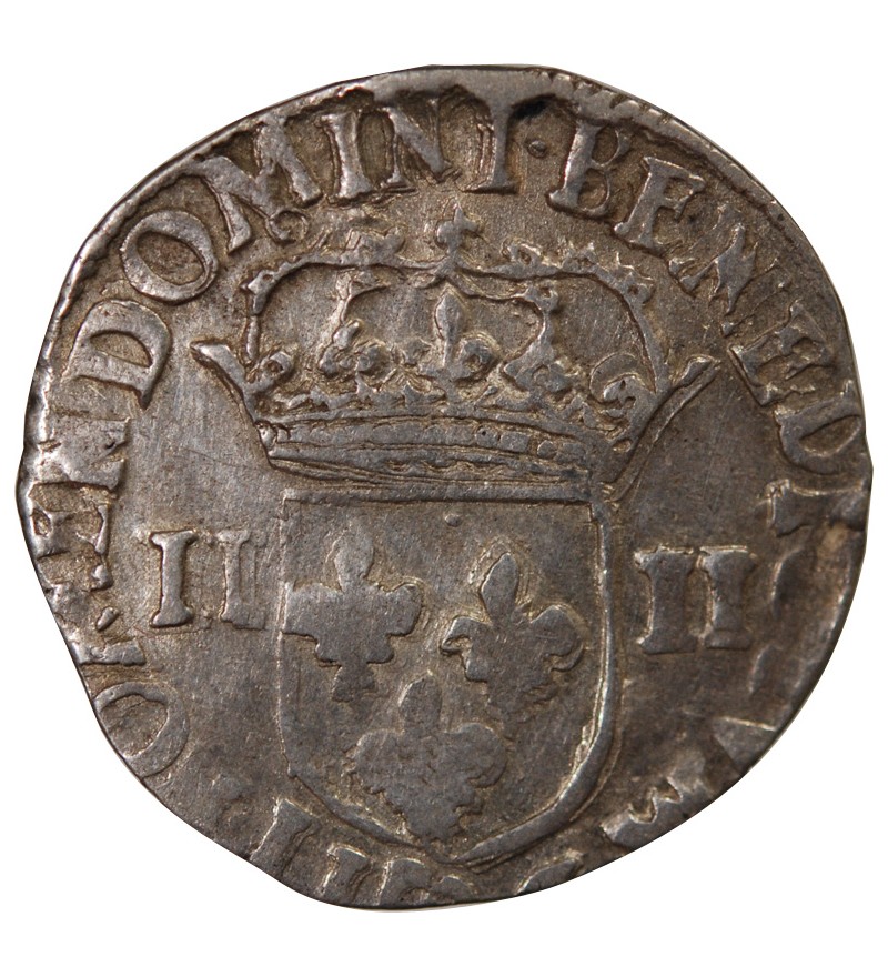 HENRI III - 1/4 ECU ARGENT 1589 RENNES