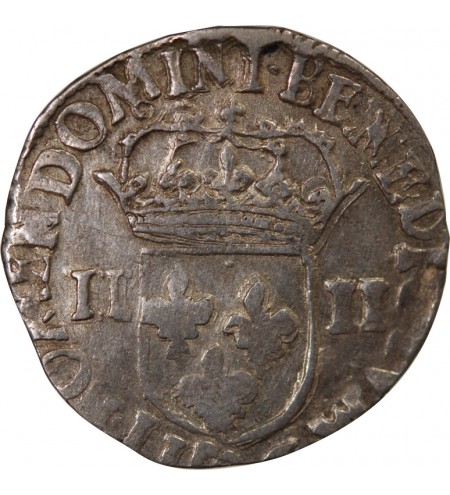 HENRI III - 1/4 ECU ARGENT 1589 RENNES