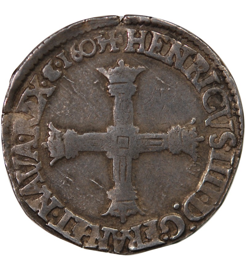 HENRI IV - 1/4 ECU ARGENT 1603 C SAINT-LÔ