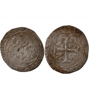 CHARLES VII - BLANC A LA COURONNE 1422 / 1461 LYON 2