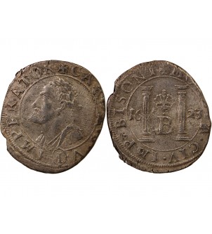 VILLE DE BESANÇON, CHARLES QUINT - GROS ARGENT 1623 2