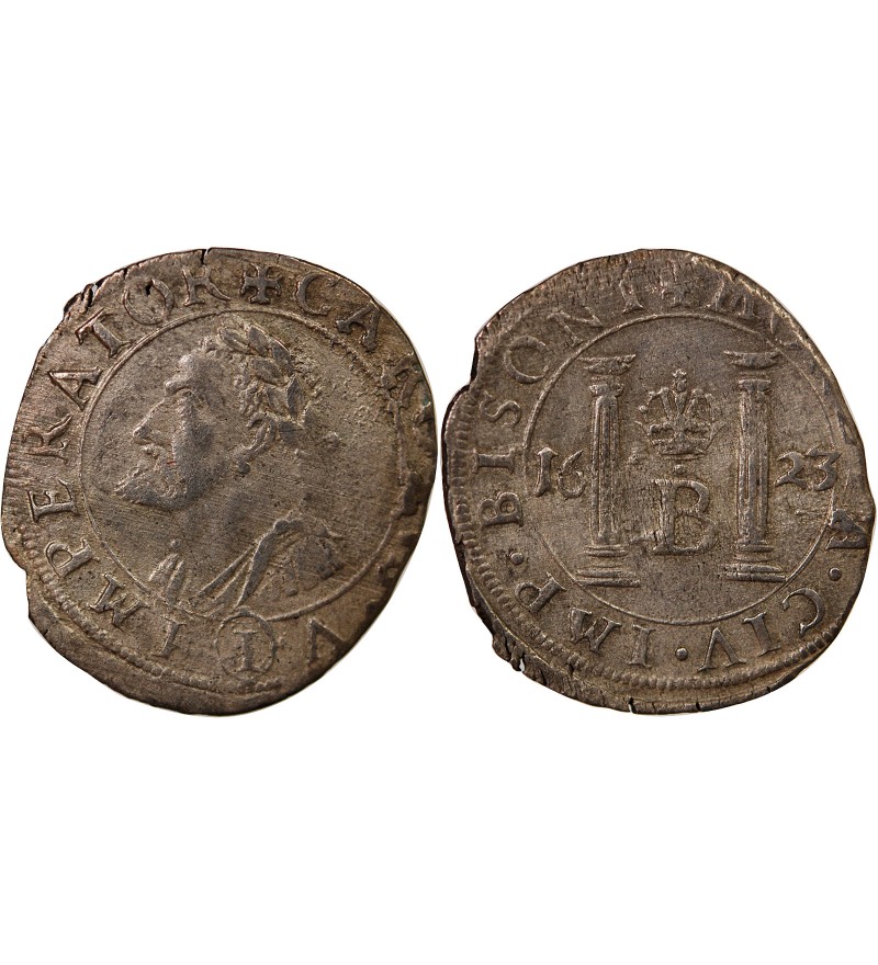 VILLE DE BESANÇON, CHARLES QUINT - GROS ARGENT 1623