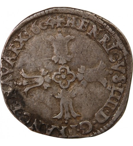 HENRI IV - 1/4 ECU ARGENT 1604 L BAYONNE