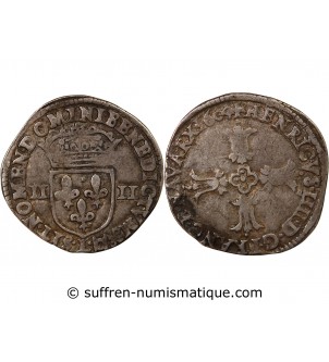 HENRI IV - 1/4 ECU ARGENT 1604 L BAYONNE