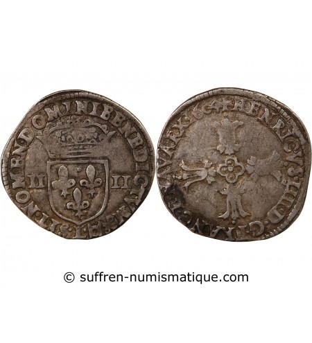 HENRI IV - 1/4 ECU ARGENT 1604 L BAYONNE