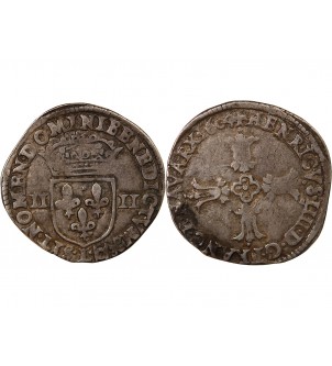 HENRI IV - 1/4 ECU ARGENT 1604 L BAYONNE 2