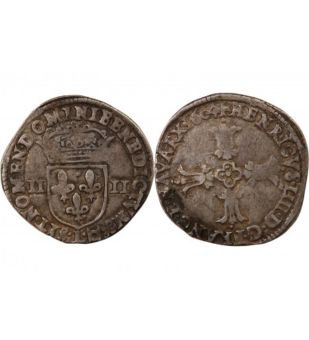 HENRI IV - 1/4 ECU ARGENT 1604 L BAYONNE