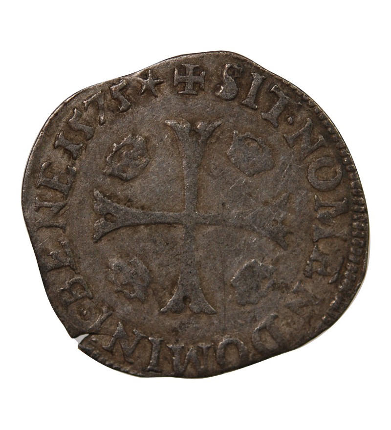 HENRI III - DOUZAIN AUX DEUX H 1575 G POITIERS