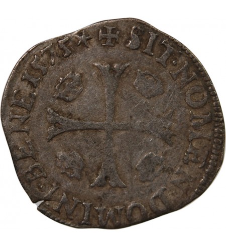 HENRI III - DOUZAIN AUX DEUX H 1575 G POITIERS