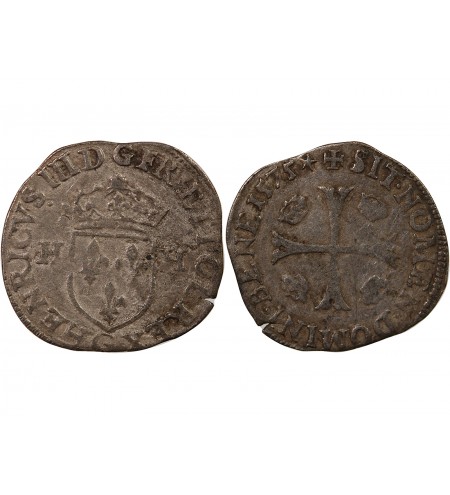 HENRI III - DOUZAIN AUX DEUX H 1575 G POITIERS