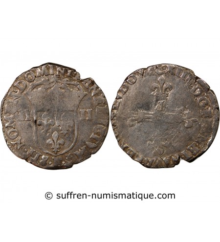 LOUIS XIII - 1/4 ECU ARGENT 1611 F ANGERS