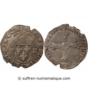 HENRI IV - 1/4 ECU ARGENT 1605 NANTES