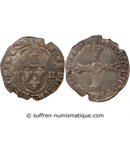 HENRI IV - 1/4 ECU ARGENT 1605 NANTES
