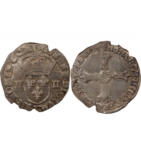 HENRI IV - 1/4 ECU ARGENT 1605 NANTES