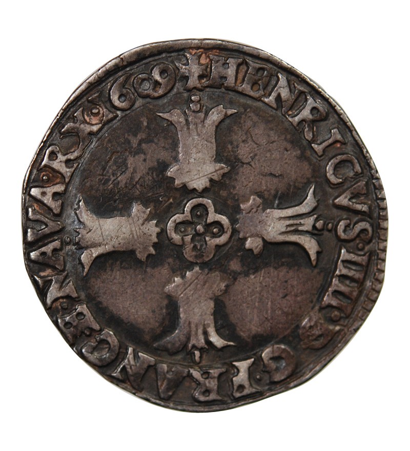 HENRI IV - 1/4 ECU ARGENT 1609 BAYONNE