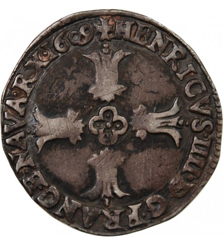 HENRI IV - 1/4 ECU ARGENT 1609 BAYONNE