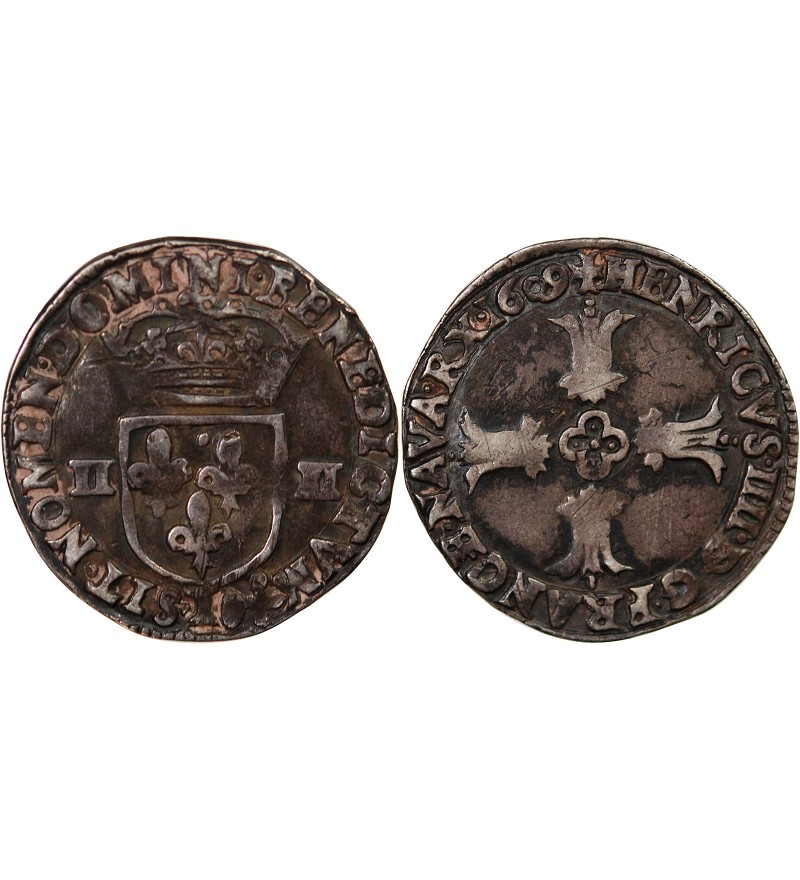 HENRI IV - 1/4 ECU ARGENT 1609 BAYONNE