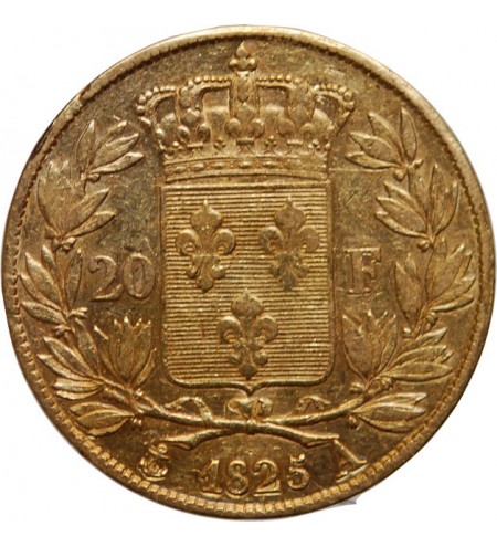 20 FRANCS OR CHARLES X 1825 A PARIS "4,5 Feuilles"