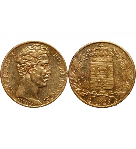20 FRANCS OR CHARLES X 1825 A PARIS "4,5 Feuilles"