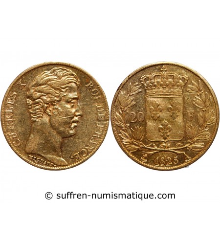 20 FRANCS OR CHARLES X 1825 A PARIS "4,5 Feuilles"