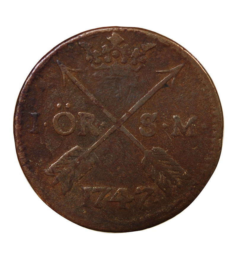 SUÈDE, FREDERIC Ier - 1 ÖRE 1747