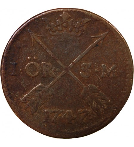 SUÈDE, FREDERIC Ier - 1 ÖRE 1747