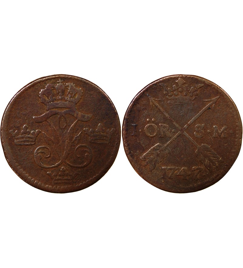 SUÈDE, FREDERIC Ier - 1 ÖRE 1747