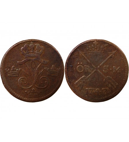 SUÈDE, FREDERIC Ier - 1 ÖRE 1747