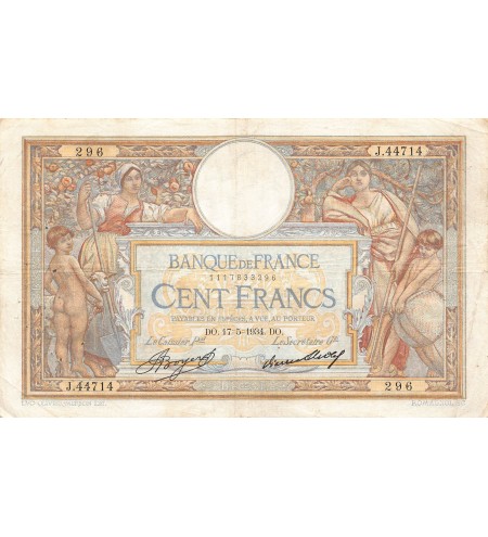 FRANCE, LUC-OLIVIER MERSON - 100 FRANCS 17/05/1934 - TB+