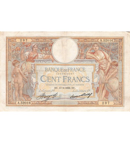 FRANCE, LUC-OLIVIER MERSON - 100 FRANCS 17/09/1936 - TB+