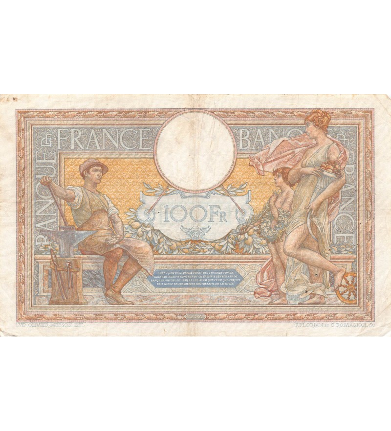 FRANCE, LUC-OLIVIER MERSON - 100 FRANCS 02/12/1937 - TB+