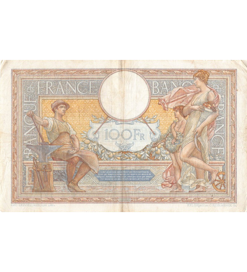 FRANCE, LUC-OLIVIER MERSON - 100 FRANCS 31/03/1938 - TB+