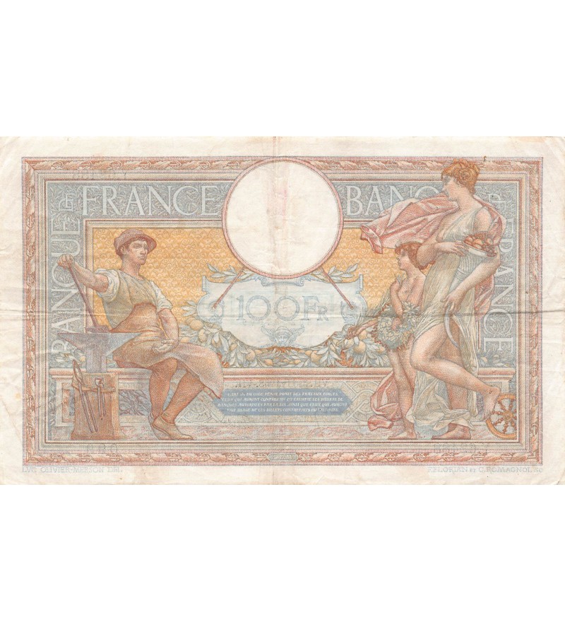 FRANCE, LUC-OLIVIER MERSON - 100 FRANCS 03/11/1938 - TTB