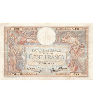 FRANCE, LUC-OLIVIER MERSON - 100 FRANCS 03/11/1938 - TTB