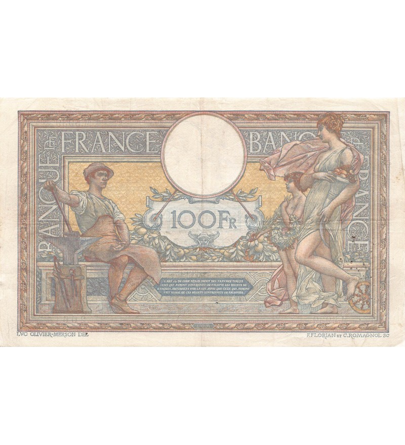 FRANCE, LUC-OLIVIER MERSON - 100 FRANCS 28/05/1919 - TTB