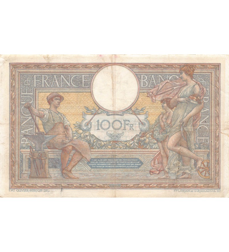 FRANCE, LUC-OLIVIER MERSON - 100 FRANCS 12/05/1919 - TTB