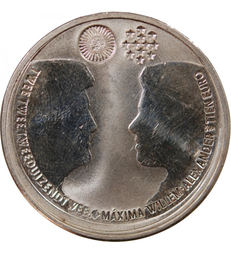 PAYS-BAS, BEATRIX- 10 EUROS ARGENT 2002