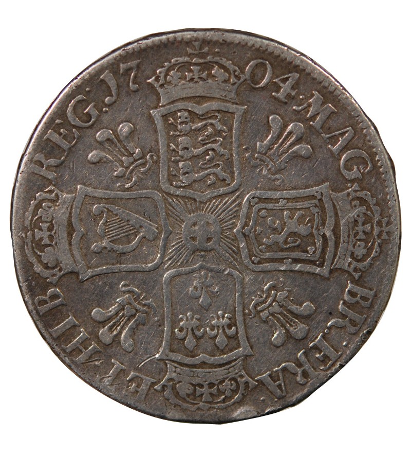 ANGLETERRE, ANNE - 1/2 CROWN ARGENT 1704