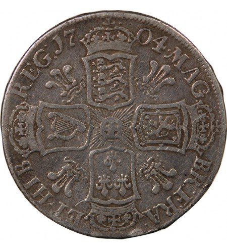 ANGLETERRE, ANNE - 1/2 CROWN ARGENT 1704