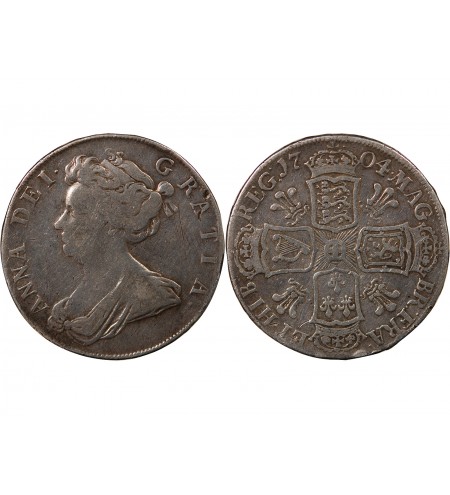 ANGLETERRE, ANNE - 1/2 CROWN ARGENT 1704