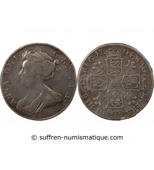 ANGLETERRE, ANNE - 1/2 CROWN ARGENT 1704