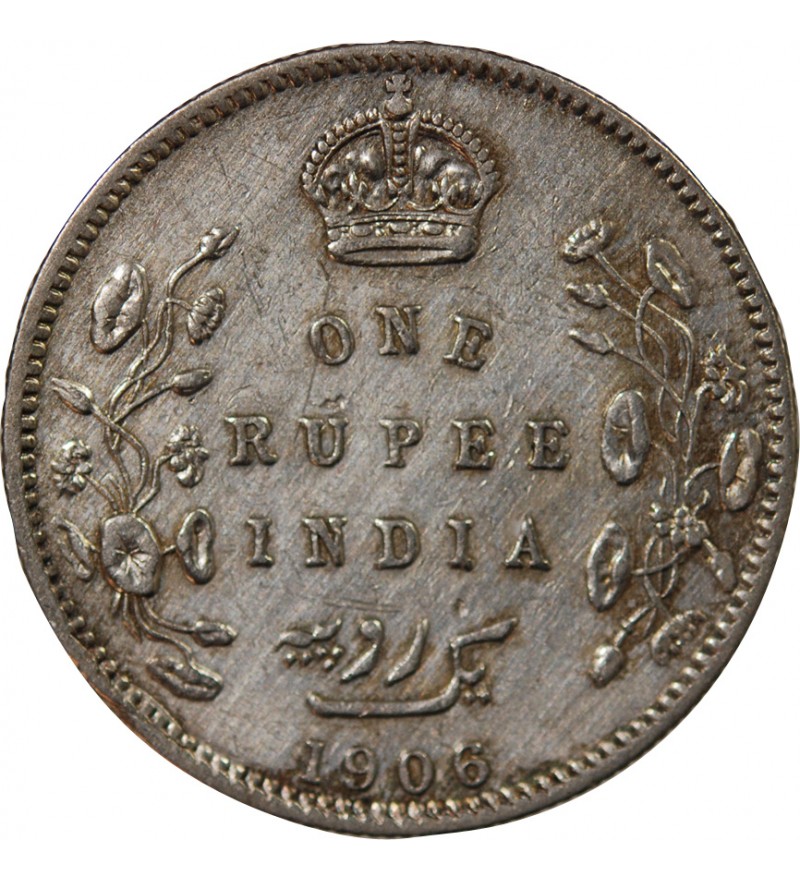 INDE, EDOUARD VII - RUPEE ARGENT 1906