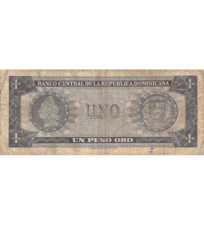 REPUBLIQUE DOMINICAINE, J. P. DUARTE - 1 PESO ORO 1964 / 1973 - B+