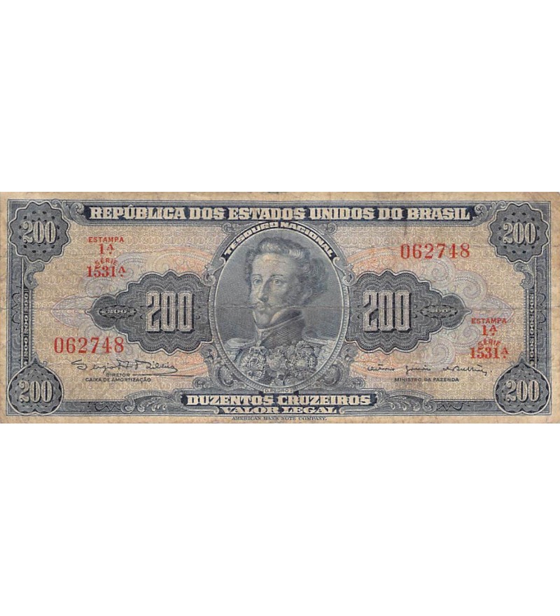 BRESIL, D. PEDRO - 200 CRUZEIROS 1964 - B+