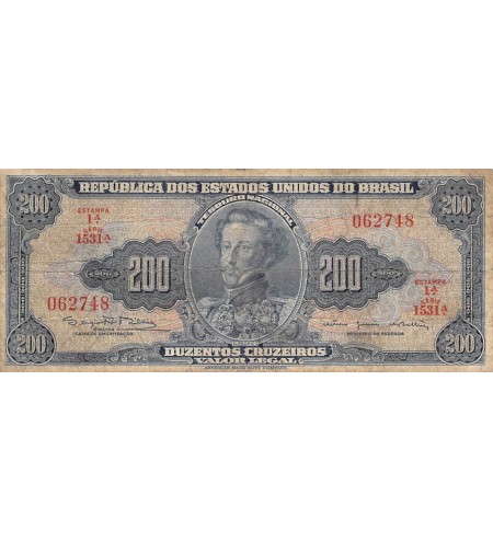 BRESIL, D. PEDRO - 200 CRUZEIROS 1964 - B+